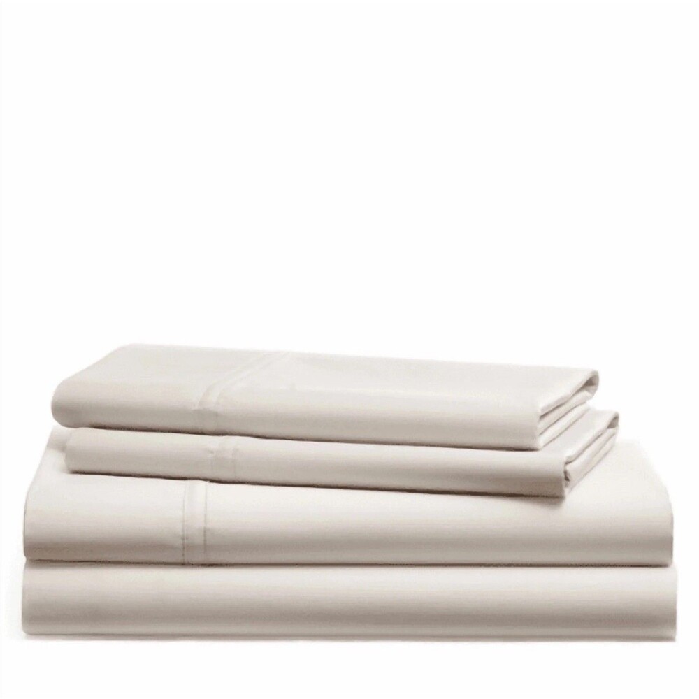 Lauren Ralph Lauren 475TC Spencer Sateen Cotton King Sheet Set , Cream